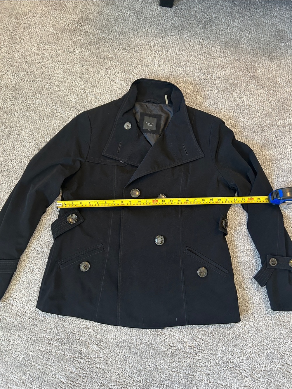 Braetan Black Double-Breasted Trench Coat